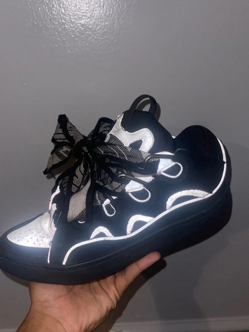Kids Black and Gray High-Top Sneakers
